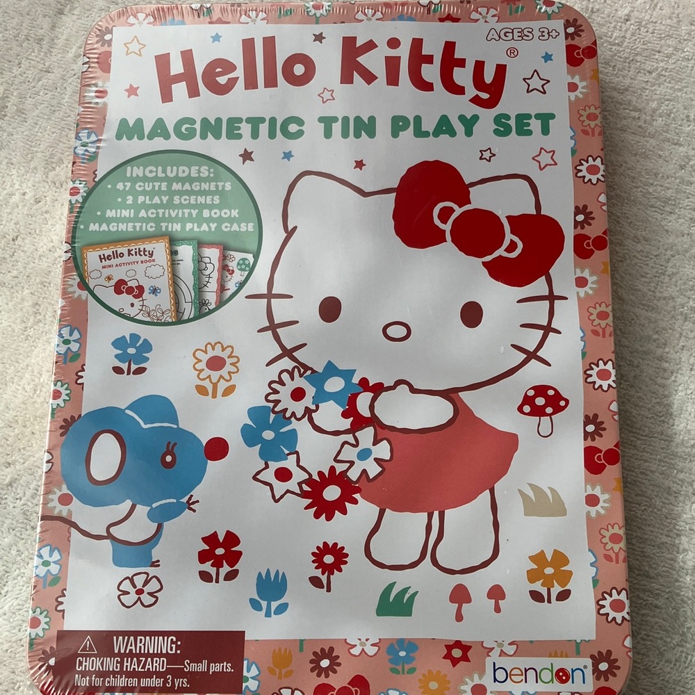 Hello Kitty Magnetic Tin Play Set - Red, Pink & Blue